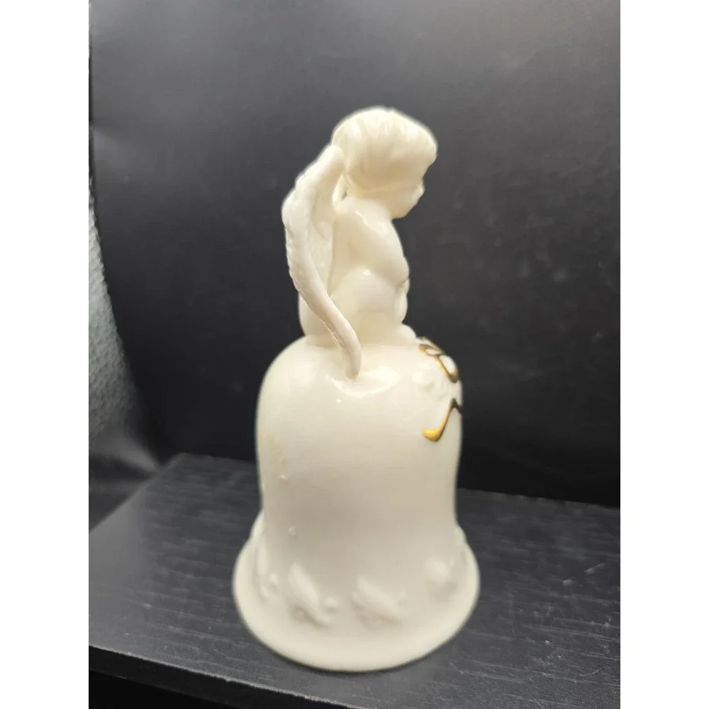 Bell Vintage Cherub Sitting On Porcelien Bell